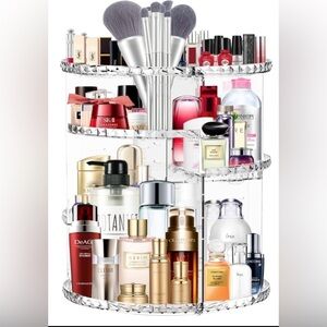 Vinmoso Rotating Cosmetics, Makeup, Brush & Storage Organizer. Clear.